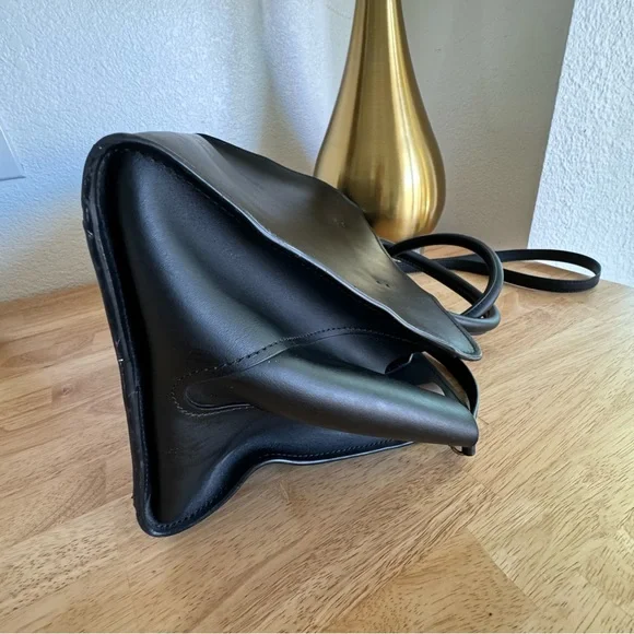 ZAC Zac Posen Leather Medium Black Satchel Bag